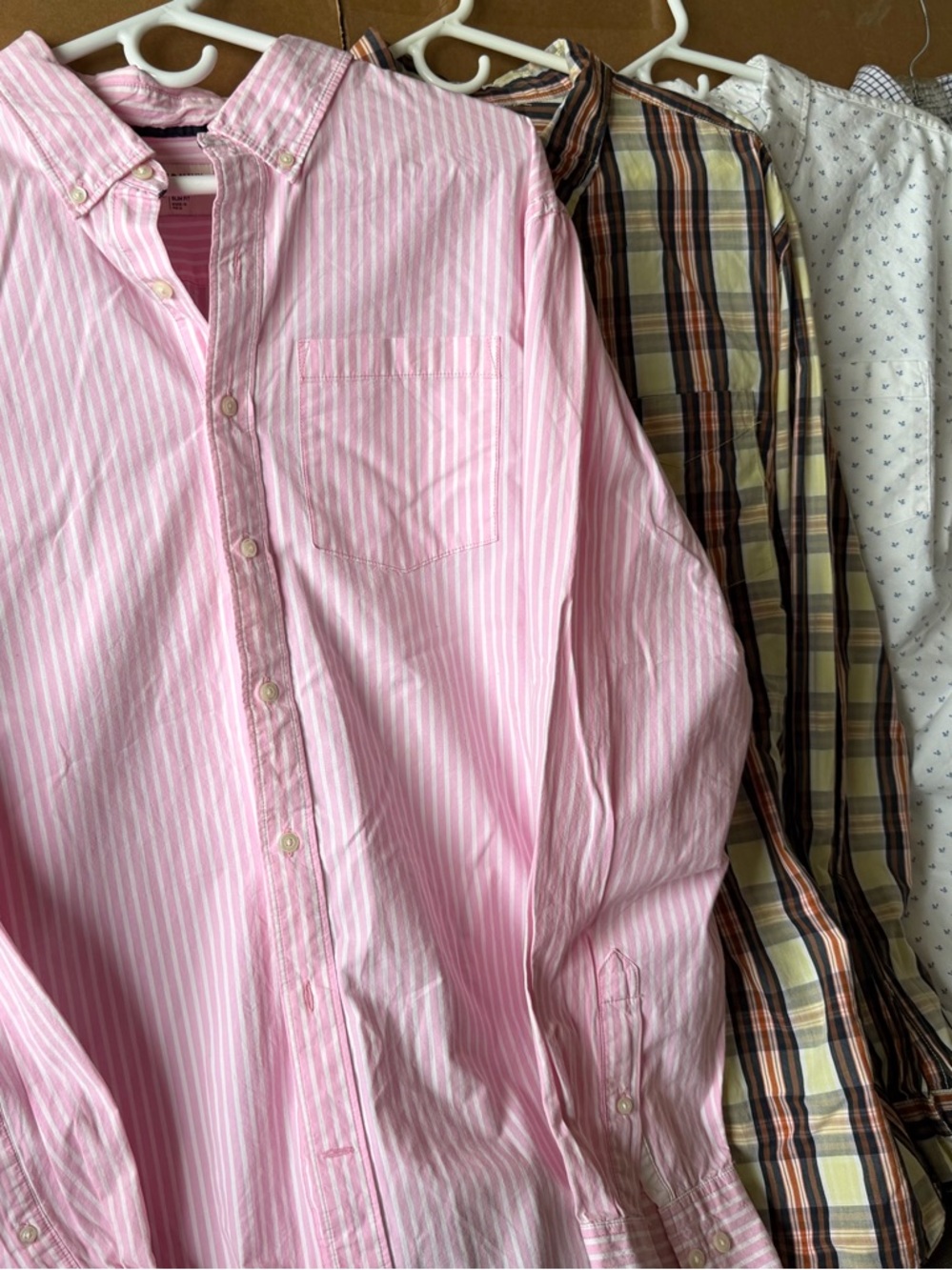 Lot 4 XXL Old Navy Men’s Button Down Shirts Long Sleeve Plaid Stripe Casual